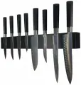 Настенный магнитный держатель для восьми ножей Woodinhome KS010SOBL массив дуба, черный