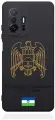 Черный силиконовый чехол для Xiaomi 11T Золотой Герб Кабардино-Балкарской Республики