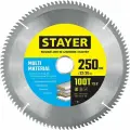 Пильный диск STAYER Multi Material, 250 х 32/30 мм, 100Т, супер чистый рез, алюминий и пластик 3685-250-32-100