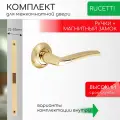 Комплект для межкомнатной двери Rucetti ручки RAP 6 SG/PG + магнитный замок / матовое золото