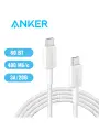 Кабель Anker PowerLine 322 USB-C to USB-C, 3A 60W в оплетке 1.8 м, цвет белый (A81F6H21)