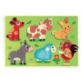 Рамка-вкладыш DJECO Животные на лугу (01259), 10 дет., 23х31.5х2.5 см