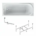 Ванна акриловая AM.PM Like 170x70 комплект 3в1: с каркасом и сливом-переливом черным; эргономичный подголовник