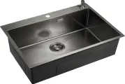 Кухонная мойка Emar EMB-125A PVD Nano Dark 74x50 см, вороненая сталь