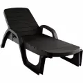 Шезлонг для дачи Ellastik Plast Прованс 190x70x32см, мокко, с регулируемой спинкой