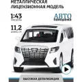 Машинка металлическая инерционная ТМ Автопанорама, Toyota Alphard, М1:43, белый, JB1251029