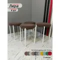 Мягкий табурет chocolate для кухни, белые ноги (Комплект из 4шт.)