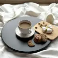 Столик вращающийся, подставка-поднос, черный, 40х40см, WoodexGrand
