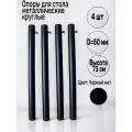 Опоры регулируемые для стола, круглые металлические, D-50мм, черный