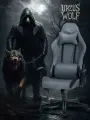 Кресло игровое компьютерное URZUS Wolf UR-7351114, текстиль, черное/серое