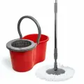 Набор для уборки VERDE Spin Mop 16л, швабра с ведром и отжимом, насадка из микрофибры, красный