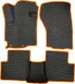 Коврики ЕВА для Mitsubishi Outlander XL (2006-2012) / Митсубиши Аутлендер ХЛ / Черные соты / Оранжевый кант / комплект 5 шт.