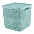 Коробка для хранения М-пластика Бязь 17 л 28х28х28 см, с крышкой, морская волна