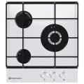 Варочная панель газовая 3 конфорки Hebermann HBGG 453.1 W, материал поверхности: закалённое стекло, материал решёток: чугун, термостойкие ручки -Hitech, электроподжиг, газ-контроль