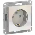 Механизм розетки Schneider Electric AtlasDesign с заземлением с защитными шторками жемчуг (комплект из 5 шт)