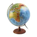 Глобус с подсветкой физико-политический на деревянной подставке D=32 см