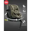 Автокресло детское поворотное на 360, Kidster Happy Baby, группа 0+/1/2/3 (до 36 кг) i-size, крепление isofix, оливковый