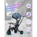 Велосипед складной 3-колесный LUXMOM 368 зеленый, поворотное сиденье на 360, родительская ручка