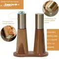 Набор мельниц для соли и перца, нержавеющая сталь и дерево, серебристый, ручной шейкер