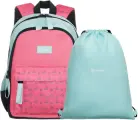 Рюкзак TORBER CLASS X Mini T1801-23-Pin, розовый/зеленый орнамент Арбузы, полиэстер, 35,5х25х12 см, 10 л + Мешок для сменной обуви в подарок!