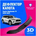 Дефлектор капота Toyota Highlander 4 (Тойота Хайлендер) U70 2020-2024 (мухобойка) CobraTuning