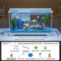 Аквариум，cо светом，mаленький, бытовой，16 литров，38.8*21.5*22.5cm，синий