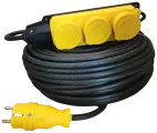 Удлинитель силовой 3 гнезда желтый IP44 КГ тп-ХЛ 3х1,5 40м