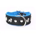 Ошейник для собак Super French Bulldog, черно-голубой, 50х4см (Польша)