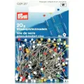 PRYM 029217 Иглы для закалывания шарики стеклянные головки сталь 20 г 30 мм в пластиковой упаковке ассорти