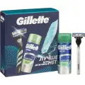 Подарочный набор GILLETTE MACH3 Бритв 1 СмКасс+Гель Д/Бр д/чувКож Алоэ 75мл