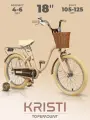 Велосипед двухколесный детский 18, рост 105-125 см, на 4 года 5 лет 6 лет, для девочки, TOPEMOUNT KRISTI