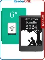 Электронная книга Amazon Kindle 11, 6 дюймов, 2024, 16 Гб, без рекламы, черная, с обложкой ReaderONE Light Green