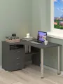 Стол компьютерный Мэрдэс СР-132С-130 Г-ЛЕВ Графит, с ящиками, угловой, 101 х 130 х 75 см