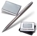 Набор GALANT: ручка, визитница, серебристый, подарочная коробка, 141382