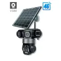 Уличная видеокамера тройная, поворотная, без слепых зон на солнечной батарее, 4 Мп, IP66, 12 ИК-светодиода