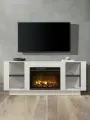 Камин электрический LiderKamin Bastion WT с очагом Magic 24, тумба под ТВ, пульт ДУ, звуковой эффект, обогрев
