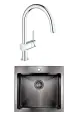 Комплект Мойка Kaiser KSM-5455 вороненая сталь / Смеситель Grohe Minta 3291800E хром