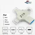 2 ТБ для телефона флеш-накопитель, Apple Lightning, micro USB, Type-C. Флэшка 2TB, металлический, ударопрочный
