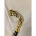 Трость опорная, сувенирная Дракон с шариком золотой, со стилетом