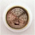 Барометр настенный механический домашний смич БМ5 корабль белый массив дерева диаметр 24см