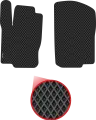 Передние коврики EVA для Mercedes-Benz GLE-klasse I W166 (2015-2018), чёрные с чёрным кантом, ячейка - ромб