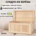 Сундук деревянный, ящик-контейнер для хранения с крышкой, из березы, SCANDY MEBEL, 110х60х60 см