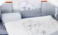 Сменный комплект белья 3 предмета Lepre Sweet Bears, серый в полоску