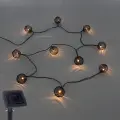 Гирлянда для улицы «Солнечный виток» 4 м 10 ламп LED (4*5 см) чёрн. пров, 2 реж, IP-54, Теплый белый (солнечная батарея)