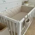 Бортики в кроватку для новорождённых, пыльно бежевый, 100% хлопок, 60х30 см - 2 шт, 120х30 см - 2 шт, MamiBro
