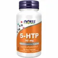 NOW, 5 HTP (5 гидрокситриптофан), 50мг 90 растительных капсул, веган, Моно аминокислота спортивная, для похудения
