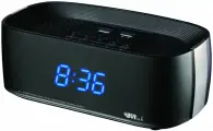 Радио часы с стерео динамиками Радиобудильник BV-231BKU BVItech (голубой/черный/USB)
