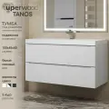 Тумба под раковину для ванной подвесная Uperwood Tanos 100х45х50 см, белая