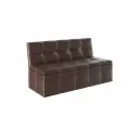 Диван кухонный с ящиком для хранения K-home Квадро, 125 см, экокожа коричневая