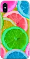 Силиконовый чехол на Apple iPhone Xs / X / Эпл Айфон Икс / Икс Эс с рисунком Разноцветные лимоны